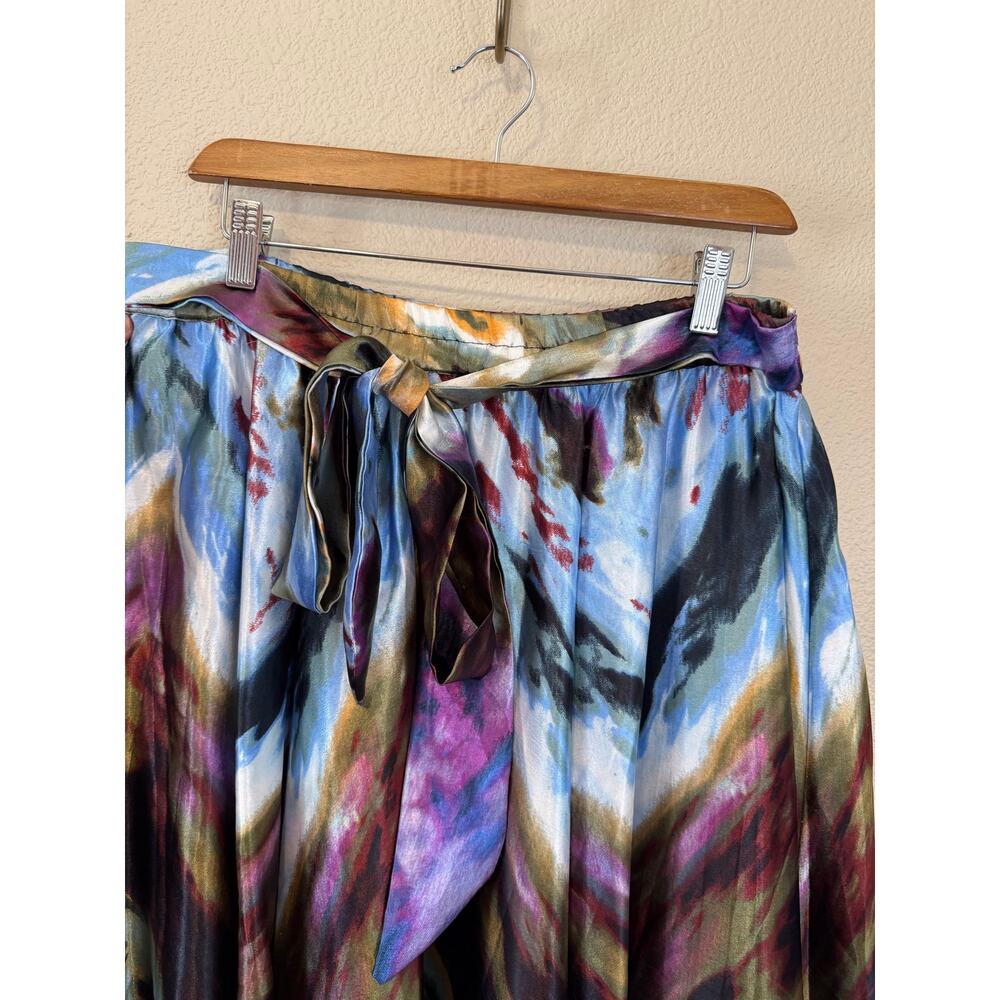 Boho Hippie Tie Dye Retro Silkey Elastic Waist Maxi/ Midi Skirt Lg Her Destiny - Picture 3 of 16